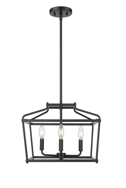 Millennium Lighting Nellita 4 -Light Matte Black Traditional Lantern Medium Indoor Hanging Pendant Light