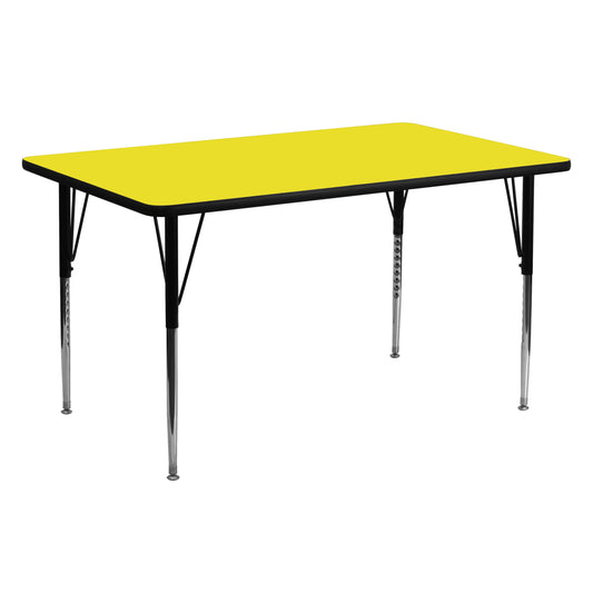 Emma + Oliver 24x60 Yellow HP Laminate Adjustable Activity Table