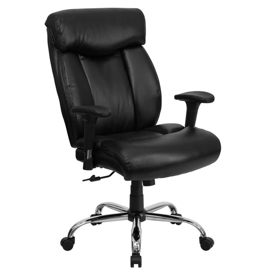 Emma + Oliver 400 lb Big and Tall High Back Black LeatherSoft Ergonomic Office Chair