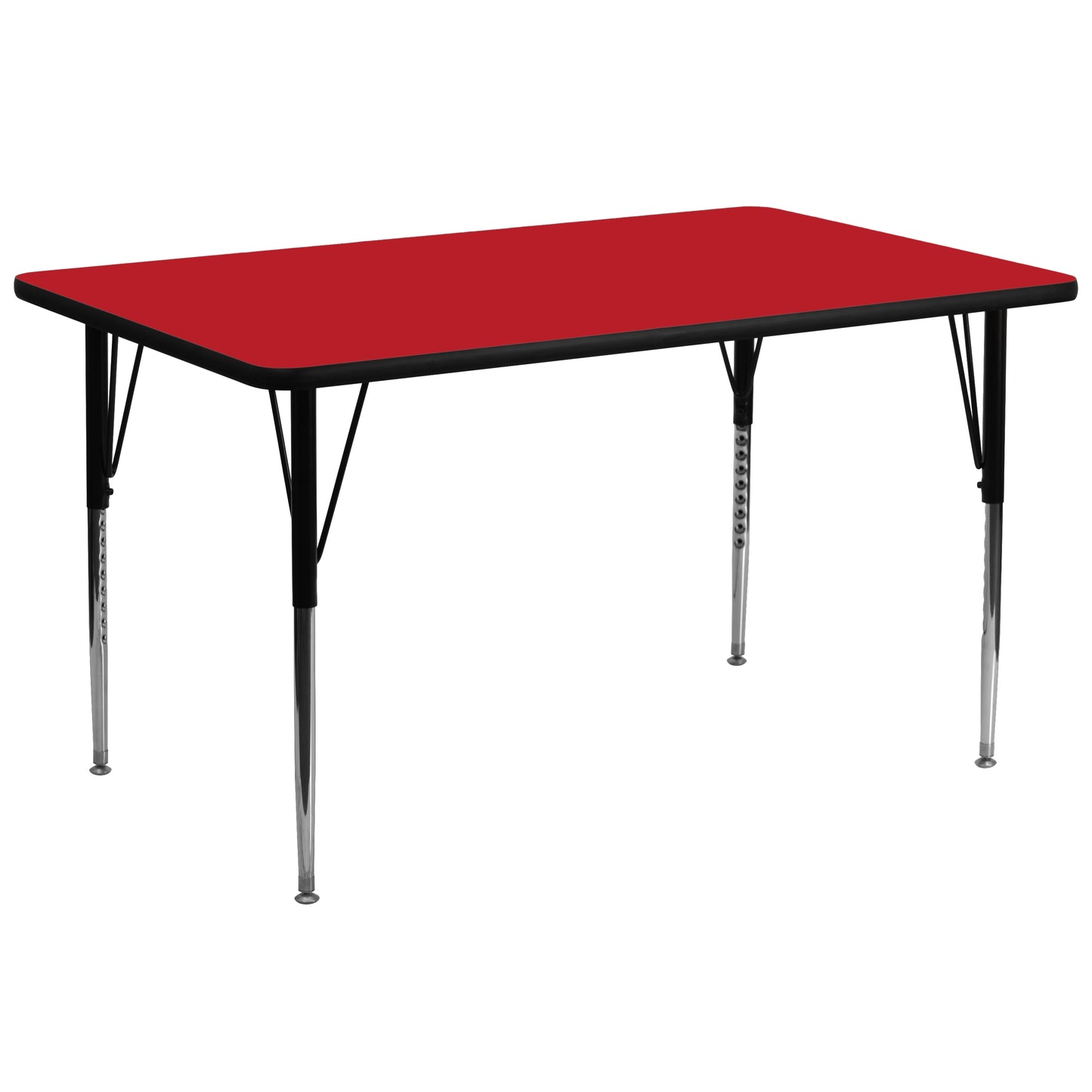 Emma + Oliver 30x72 Red HP Laminate Adjustable Activity Table