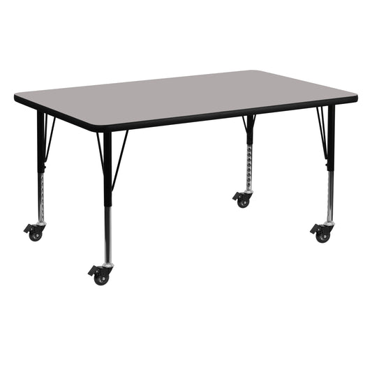 Emma + Oliver Mobile 30x60 Grey HP Laminate Preschool Activity Table