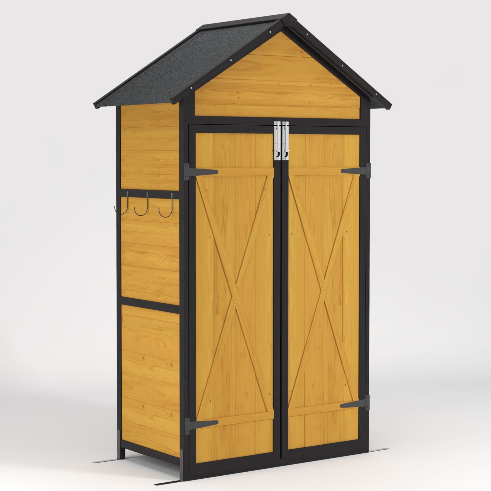 Maocao Hoom 2.82-ft x 1.6-ft Gable Style Wood Outdoor Storage Shed 2 Doors (Floor Included)