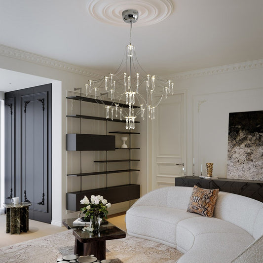 Zicbol 51 -Light Stainless steel Modern/contemporary Integrated LED For Use in Bedrooms, Dining Rooms, Foyers, Kitchens, Living Rooms Chandelier