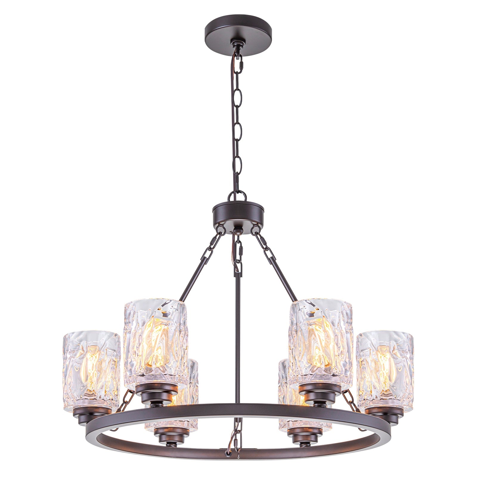 MENCOLULU 6 -Light Brown Vintage For Use in Bedrooms, Dining Rooms, Foyers, Kitchens, Living Rooms Chandelier