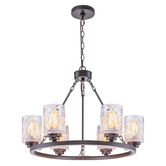 MENCOLULU 6 -Light Brown Vintage For Use in Bedrooms, Dining Rooms, Foyers, Kitchens, Living Rooms Chandelier