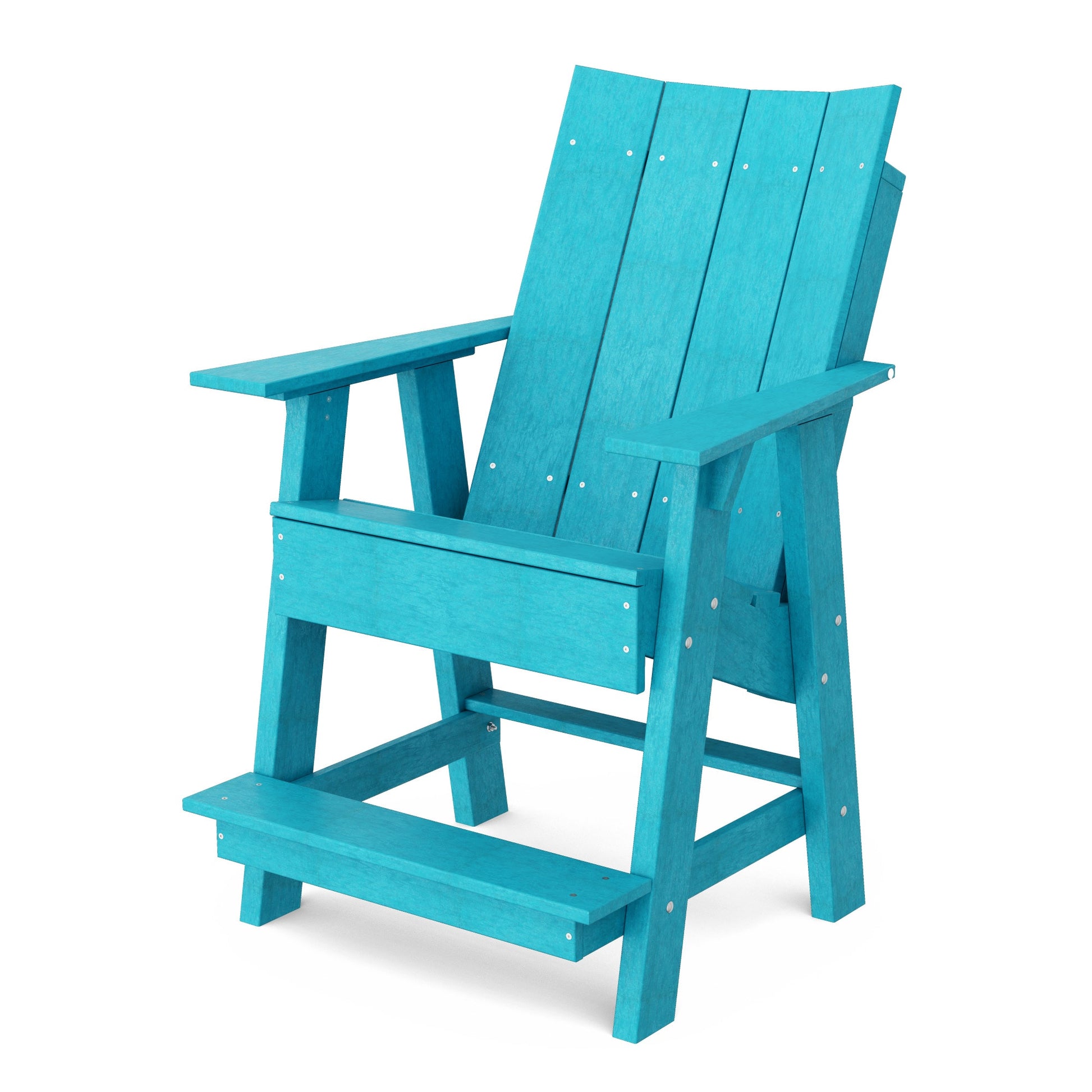 Wildridge Contemporary Aruba Blue HDPE Frame Stationary Adirondack Chair with Solid Seat