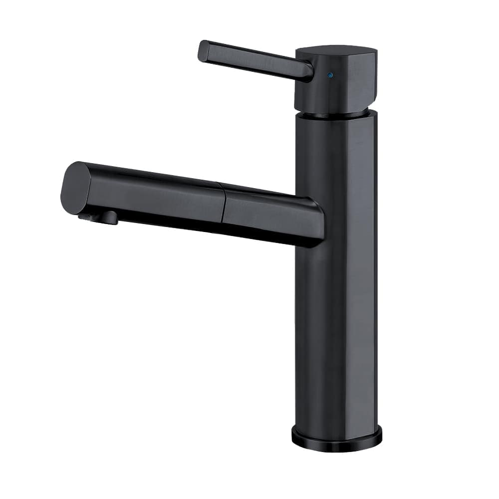 Whitehaus Collection Waterhaus Solid Stainless Steel Single Hole Single Lever Kitchen Faucet