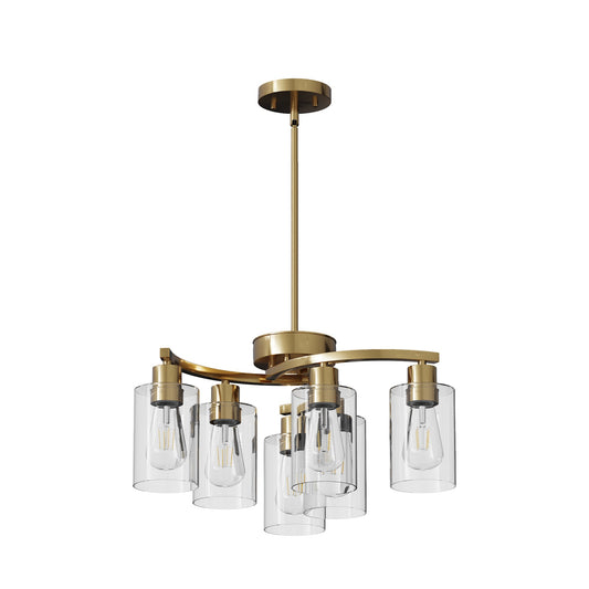 MENCOLULU 6 -Light Gold Modern/contemporary For Use in Bedrooms, Dining Rooms, Foyers, Kitchens, Living Rooms Chandelier