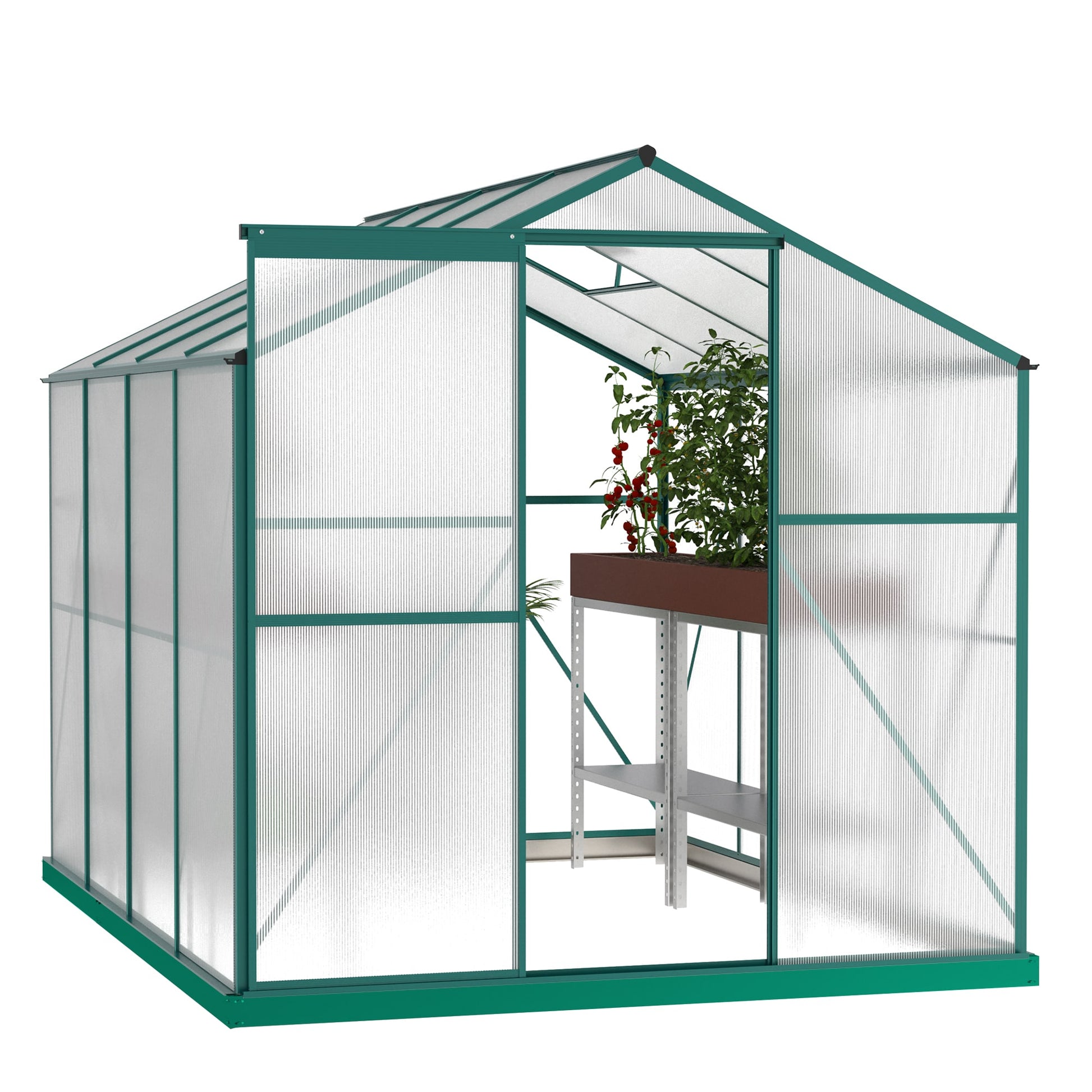LOVMOR Polycarbonate Greenhouse 6Inchx 8InchHeavy Duty Walk in Plant Garden Greenhouse for Backyard Outdoor