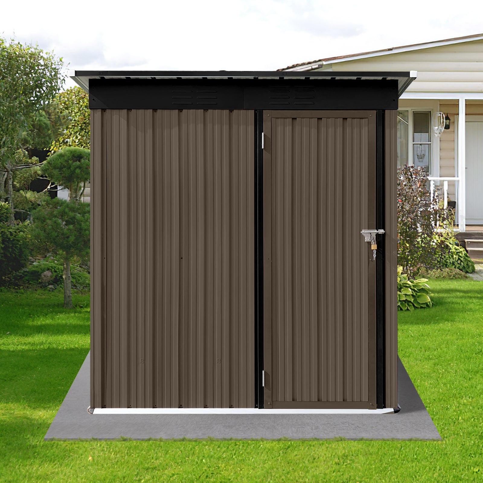 Ayelon 3.8-ft x 5.08-ft Galvanized steel Metal Storage Shed
