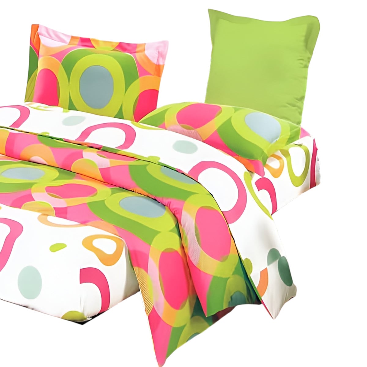 Slickblue 8-Piece- Green Cotton Bedding Set â€“ Comforter Duvet Cover Sheets and Pillowcases For Everyday Bedroom Use- Full Size