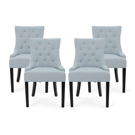 Christopher Knight Home Hayden Contemporary Tufted (Set of 4) Fabric Dining Chairs-Light Blue