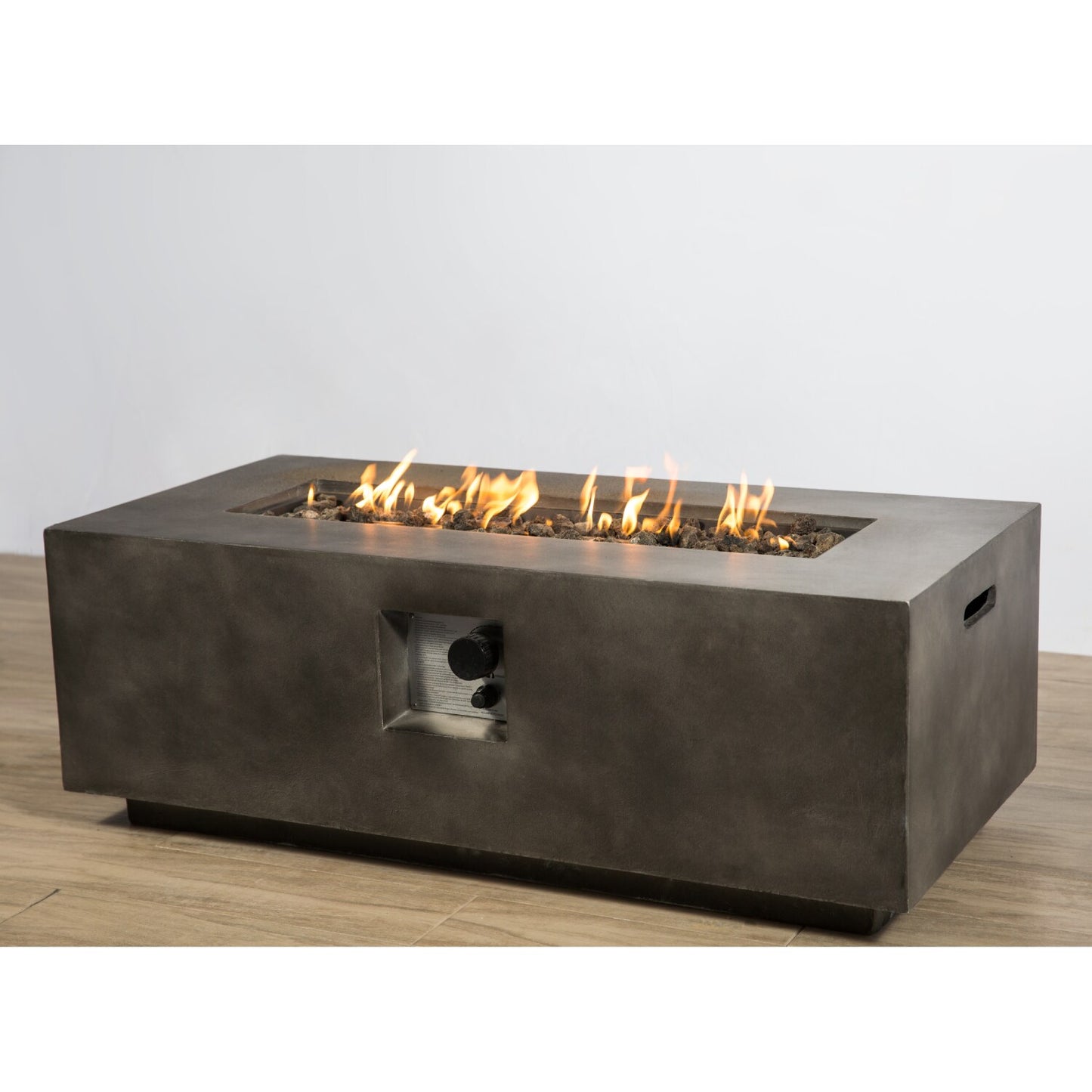 LOVMOR Concrete Propane Natural Gas Fire Pit Table