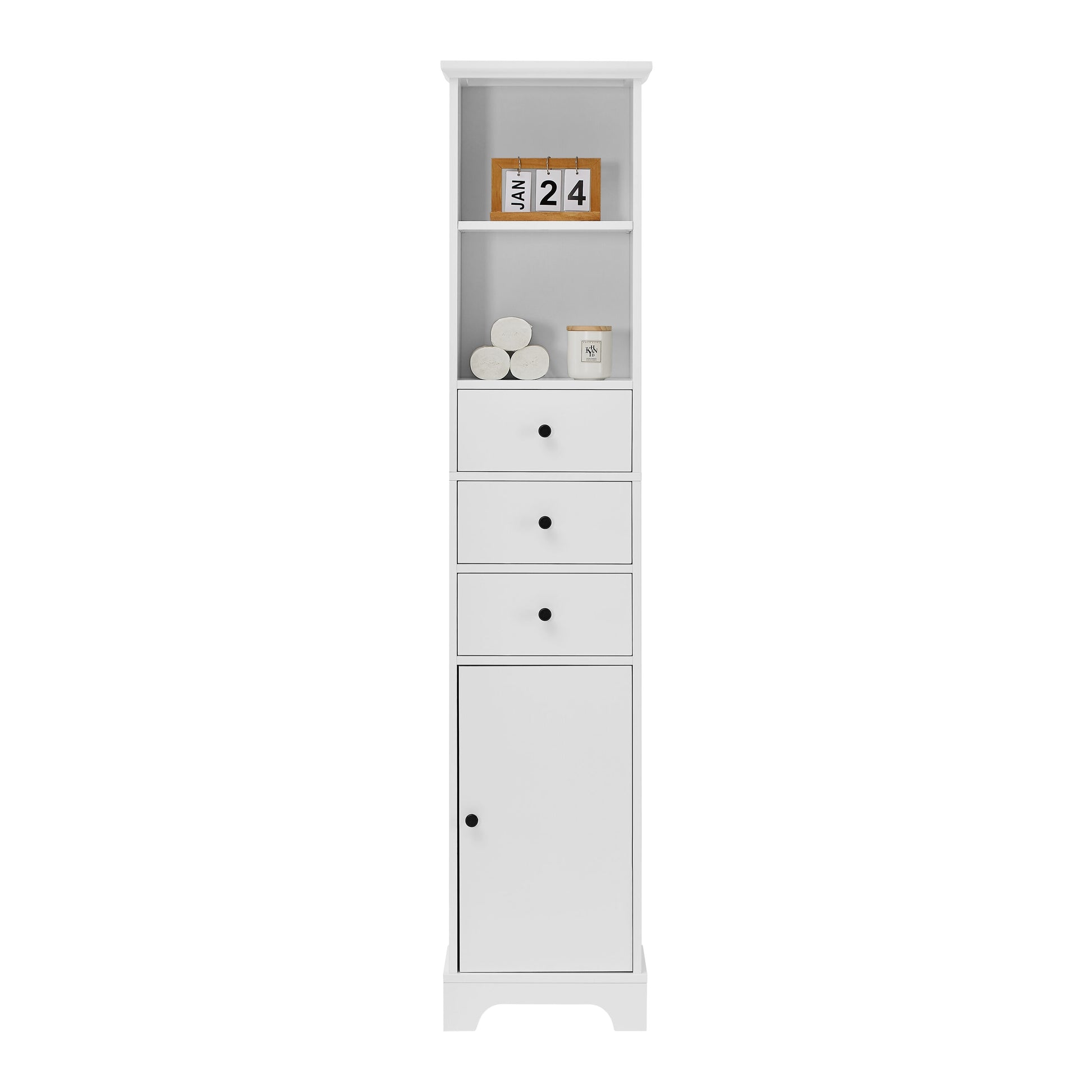 Siavonce 15-in W x 68.3-in H MDF White Freestanding Utility Storage Cabinet