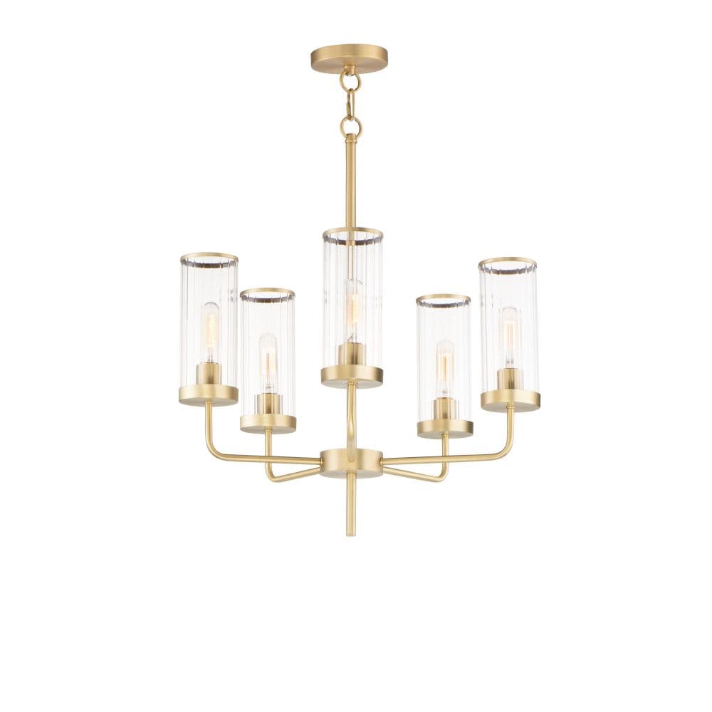 Maxim Lighting Crosby 5-Light Modern / Transitional Satin Brass Incandescent Chandelier