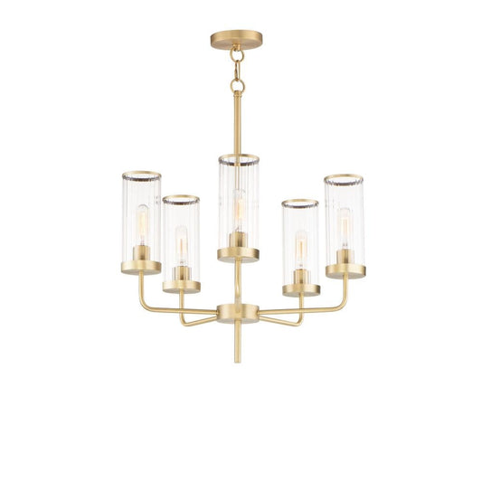 Maxim Lighting Crosby 5-Light Modern / Transitional Satin Brass Incandescent Chandelier