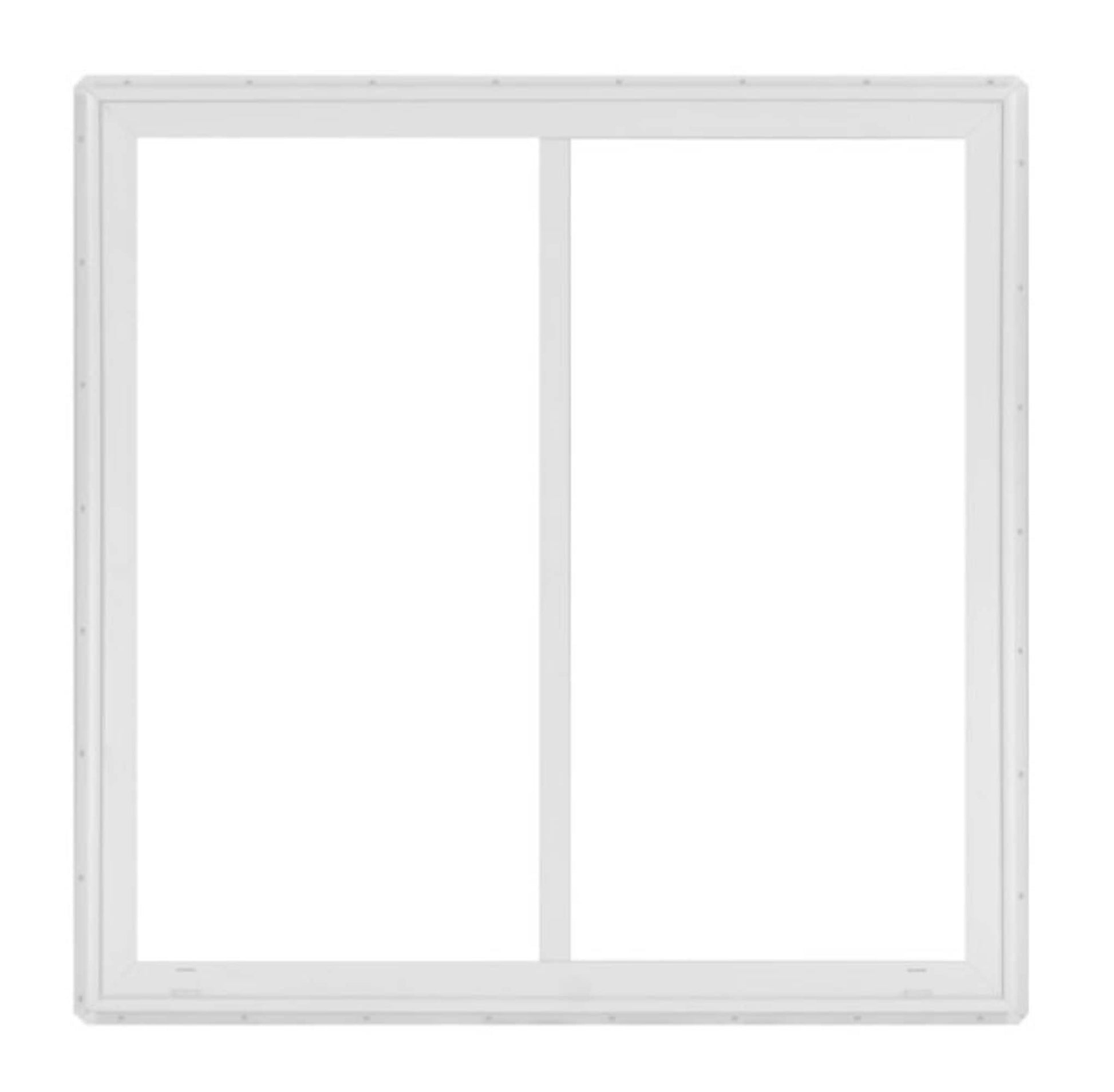RELIABILT 14500 Series 47-1/2-in x 47-1/2-in White Exterior White Interior Left-Handed Vinyl Sliding Window Single strength (Half Screen Included)
