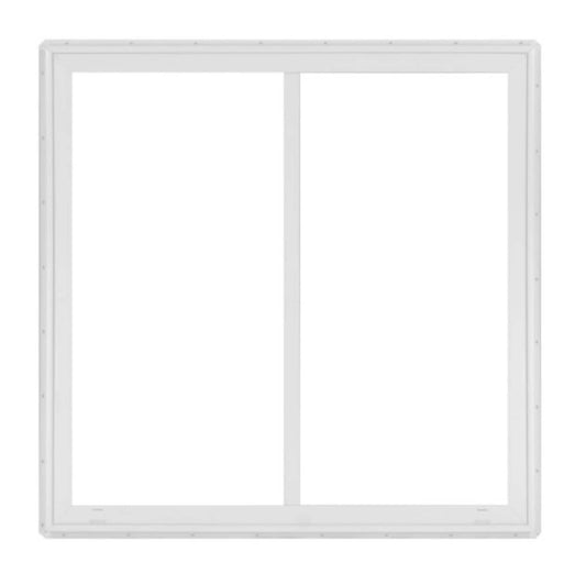 RELIABILT 14500 Series 47-1/2-in x 47-1/2-in White Exterior White Interior Left-Handed Vinyl Sliding Window Single strength (Half Screen Included)