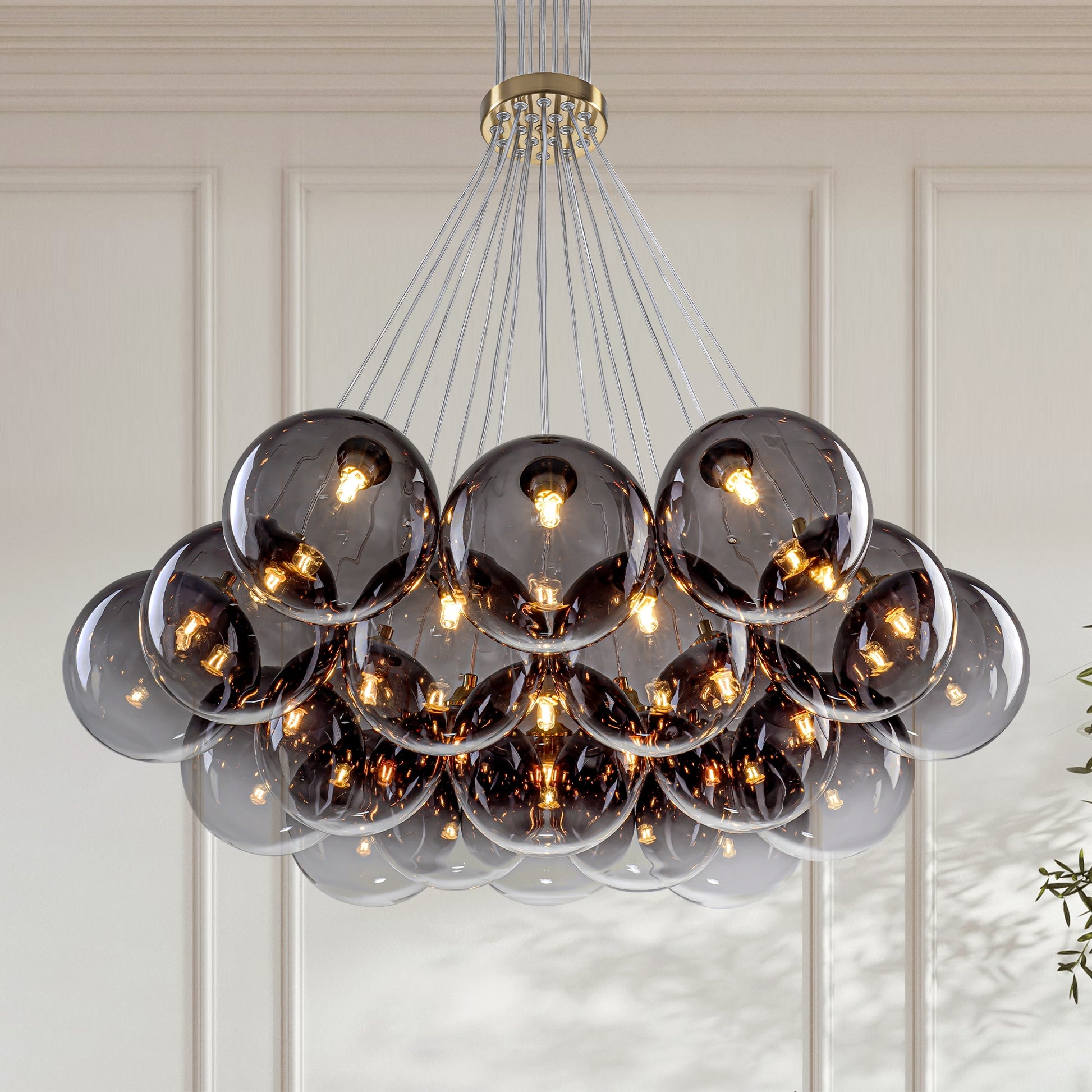 Rennnsan Lillian 19 -Light Brass Glam For Use in Bedrooms, Dining Rooms, Foyers, Kitchens, Living Rooms Chandelier