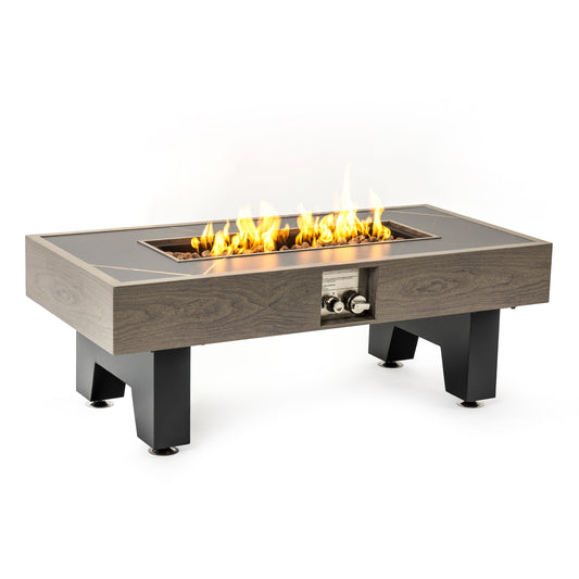 Siavonce 42-in W 1 Maximum BTUs Iron Rectangle Liquid propane Fire pit table