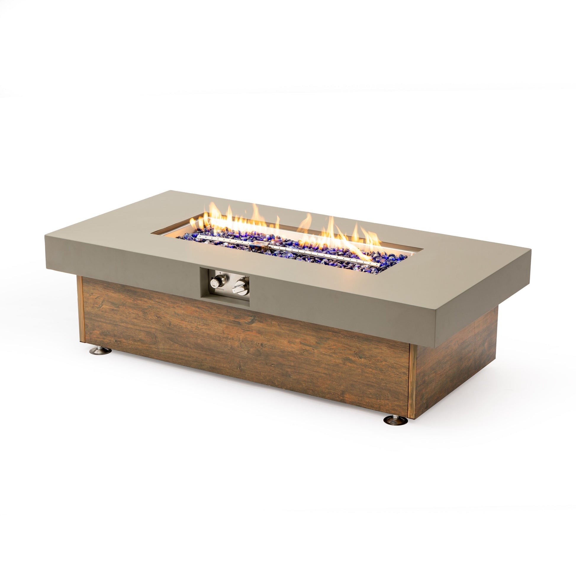 Siavonce 48-in W 1 Maximum BTUs Iron Rectangle Liquid propane Fire pit table