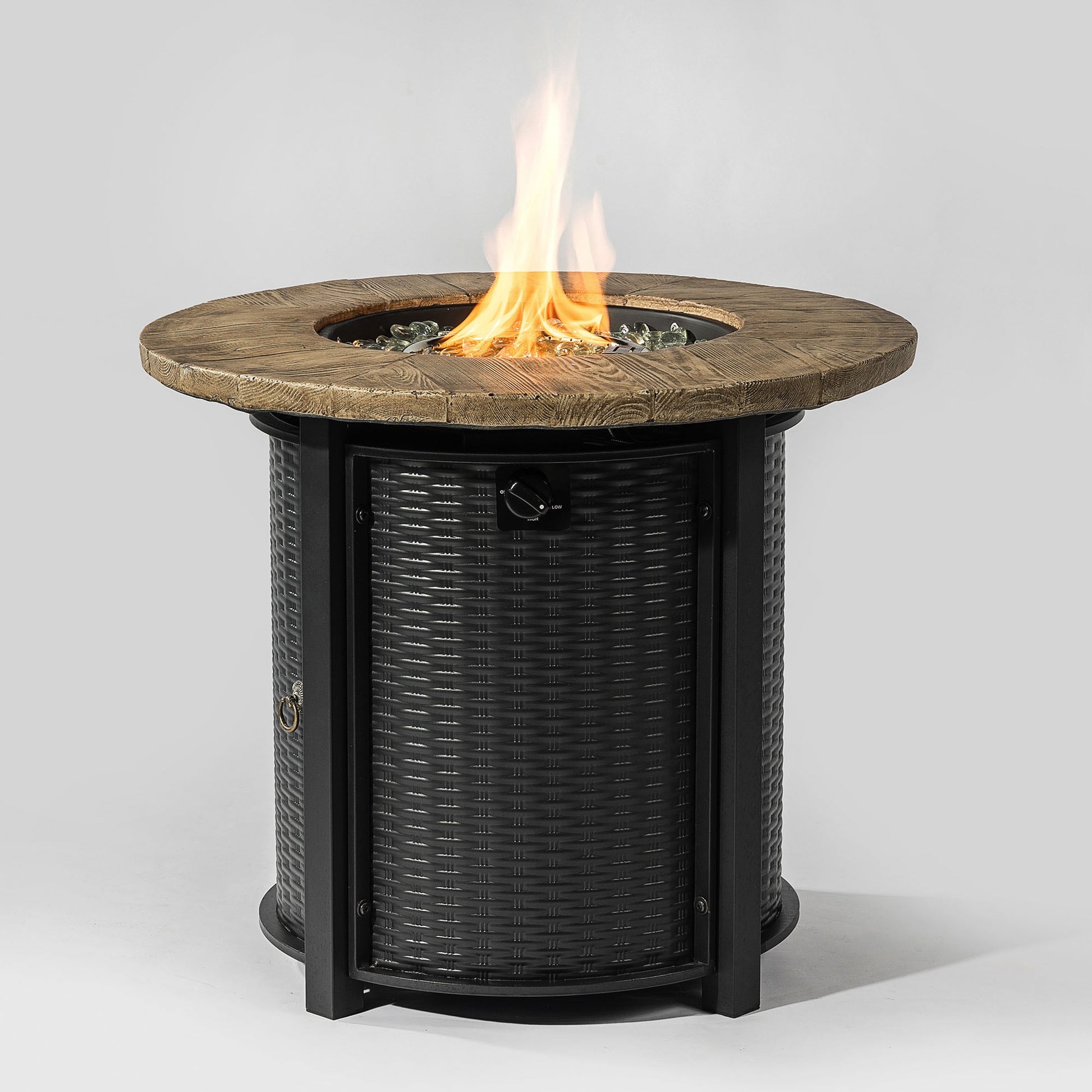 Siavonce 30-in W 50000 Maximum BTUs Steel Round Liquid propane Fire pit table