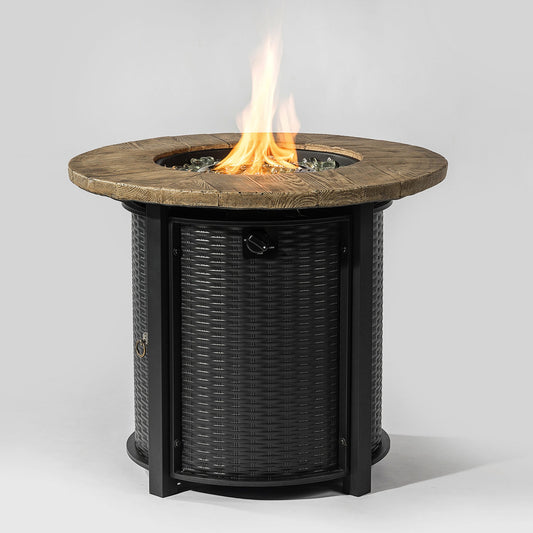 Siavonce 30-in W 50000 Maximum BTUs Steel Round Liquid propane Fire pit table