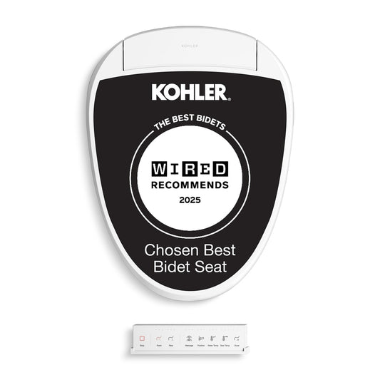 KOHLER PureWash E820 Plastic White Elongated Slow Close Feature Heated Bidet Function Toilet Seat