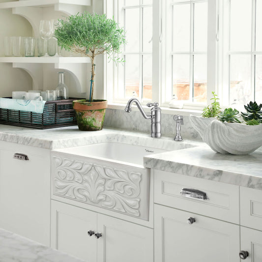 Whitehaus Collection Vintage III Plus Single Level Faucet with Traditional Swivel Spout