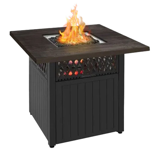 Four Seasons Courtyard  Dual Heat 41000 BTU Square Gas Fire Pit with Tabletop