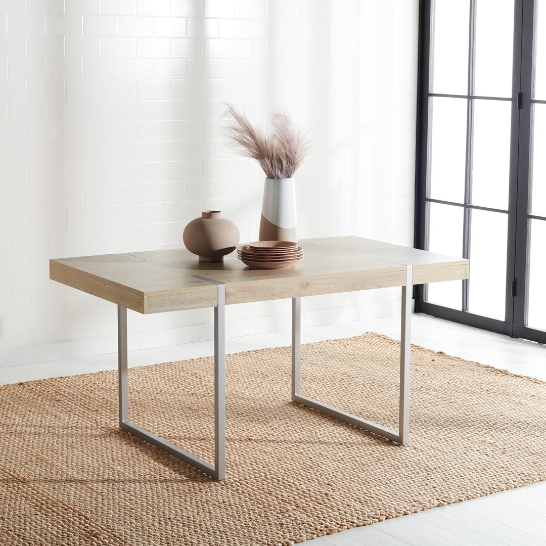 Safavieh Cael Dining Table/Sand/Silver