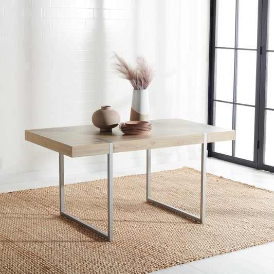 Safavieh Cael Dining Table/Sand/Silver