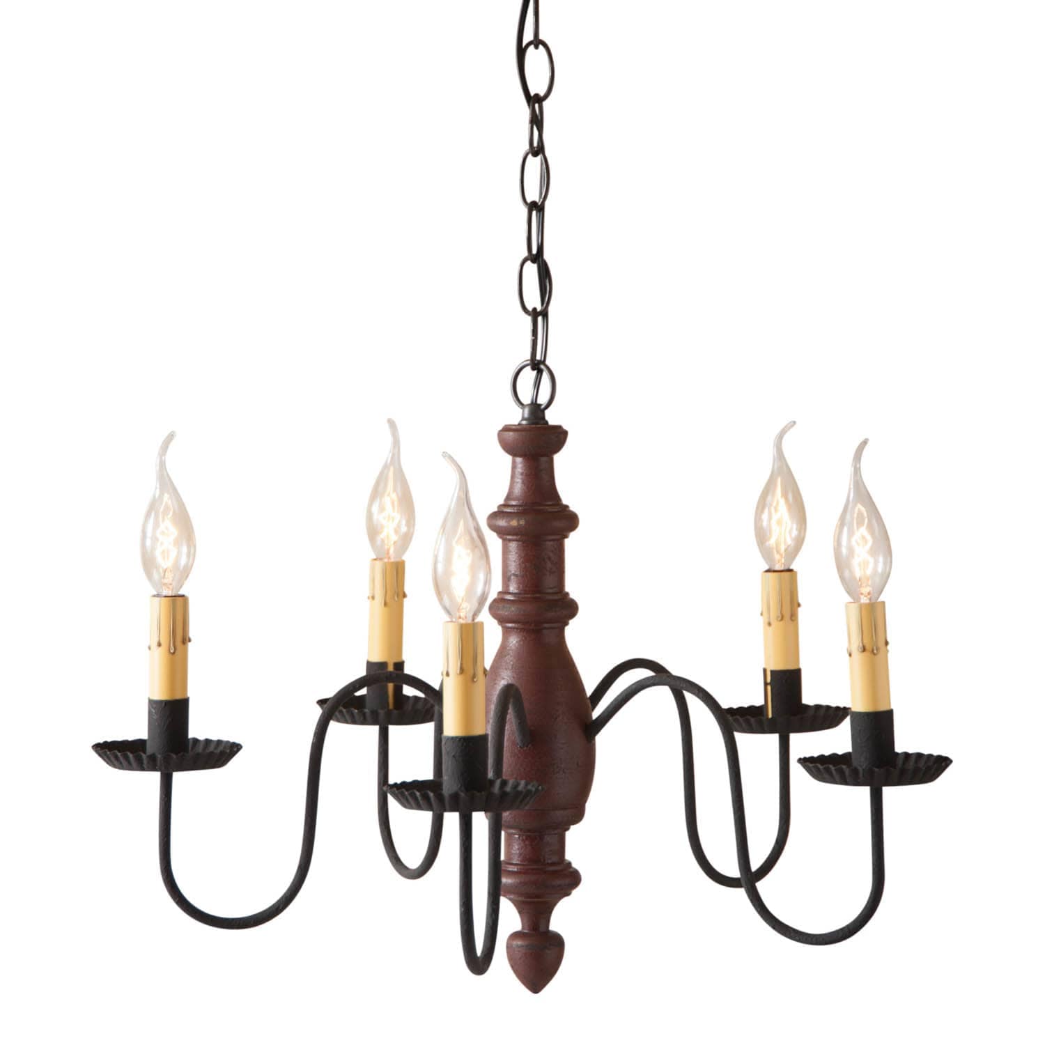 Irvin's Tinware Country Inn Chandelier in Plantation Red