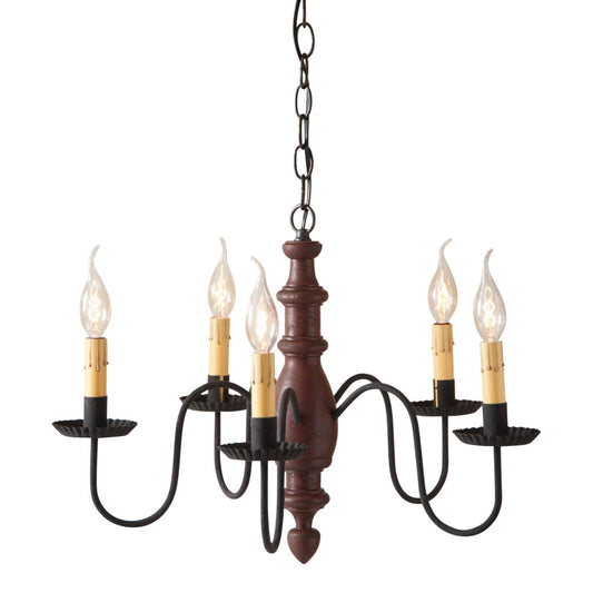 Irvin's Tinware Country Inn Chandelier in Plantation Red