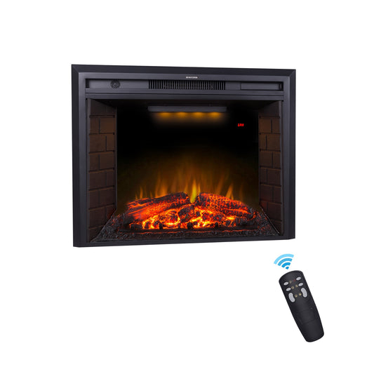 EdenDirect 30.51-in W Black Wall mount LED Electric Fireplace with Remote Control Included