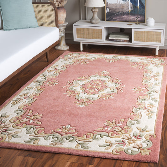 Safavieh  Aubusson 301 Pink/Ivory Traditional 5ft x 8ft Medium Rectangle Rug