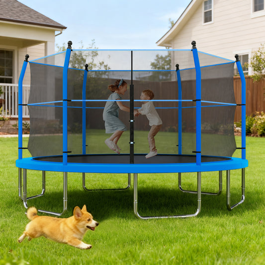 LOVMOR 14ft Trampoline with Ladder and Enclosure Net for Kids and Adults Heavyduty 14' Outdoor Trampoline for Backyard