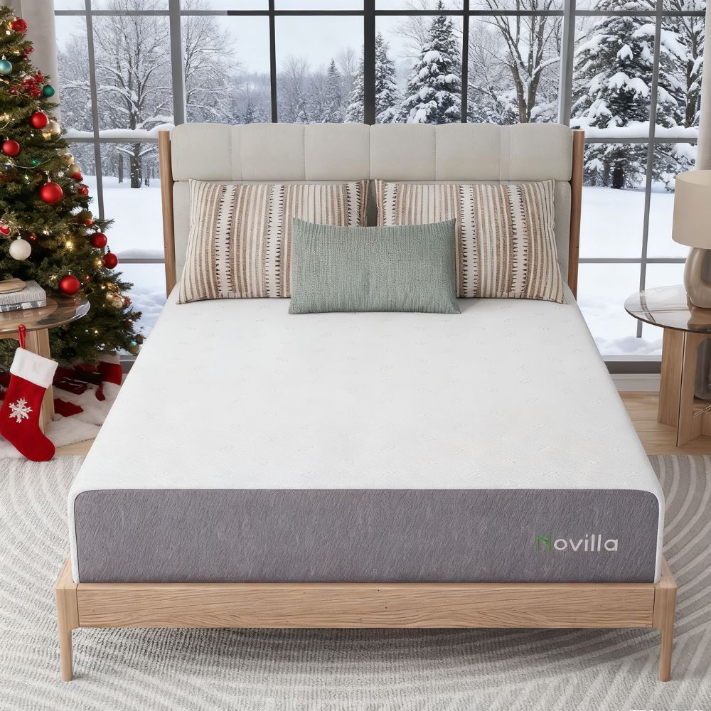 Novilla 12-in Medium King Memory foam Mattress in a Box