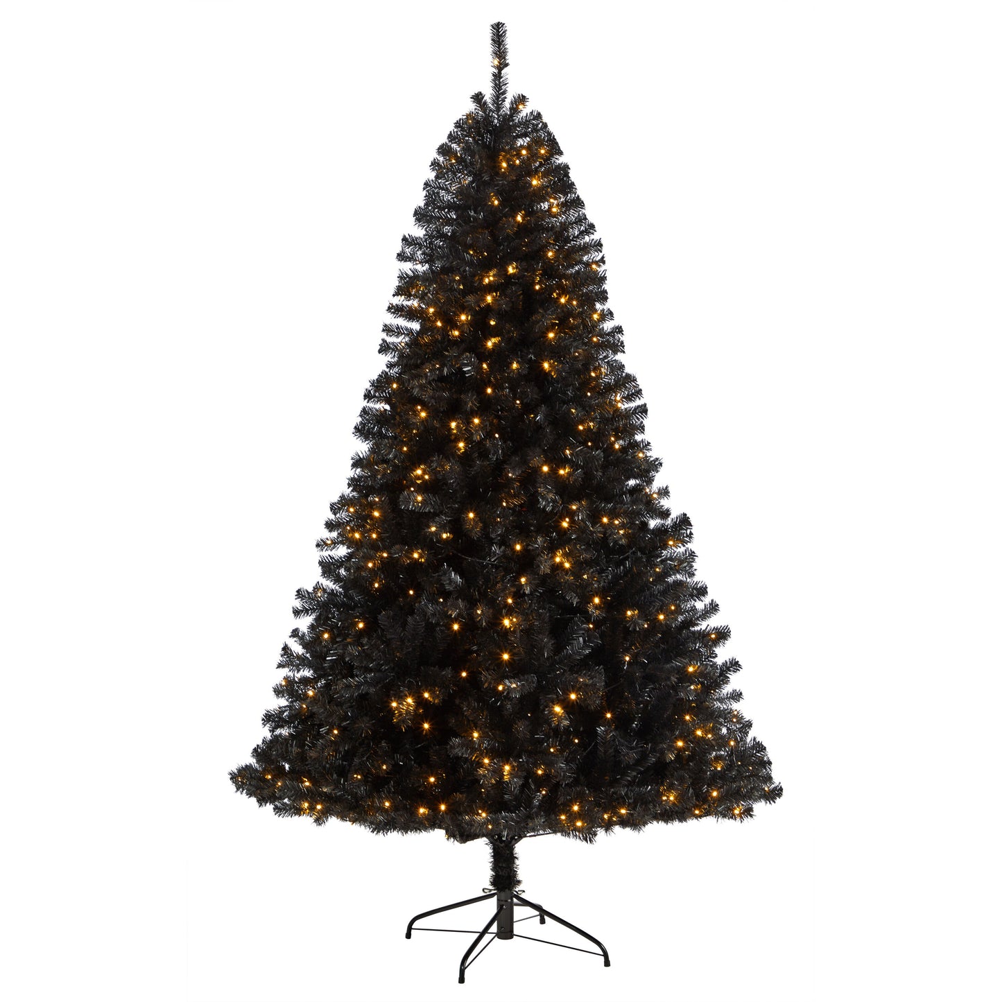 Nearly Natural  7-ft Black Artificial Christmas Tree with 500 Clear LED Lights and 1428 Tips