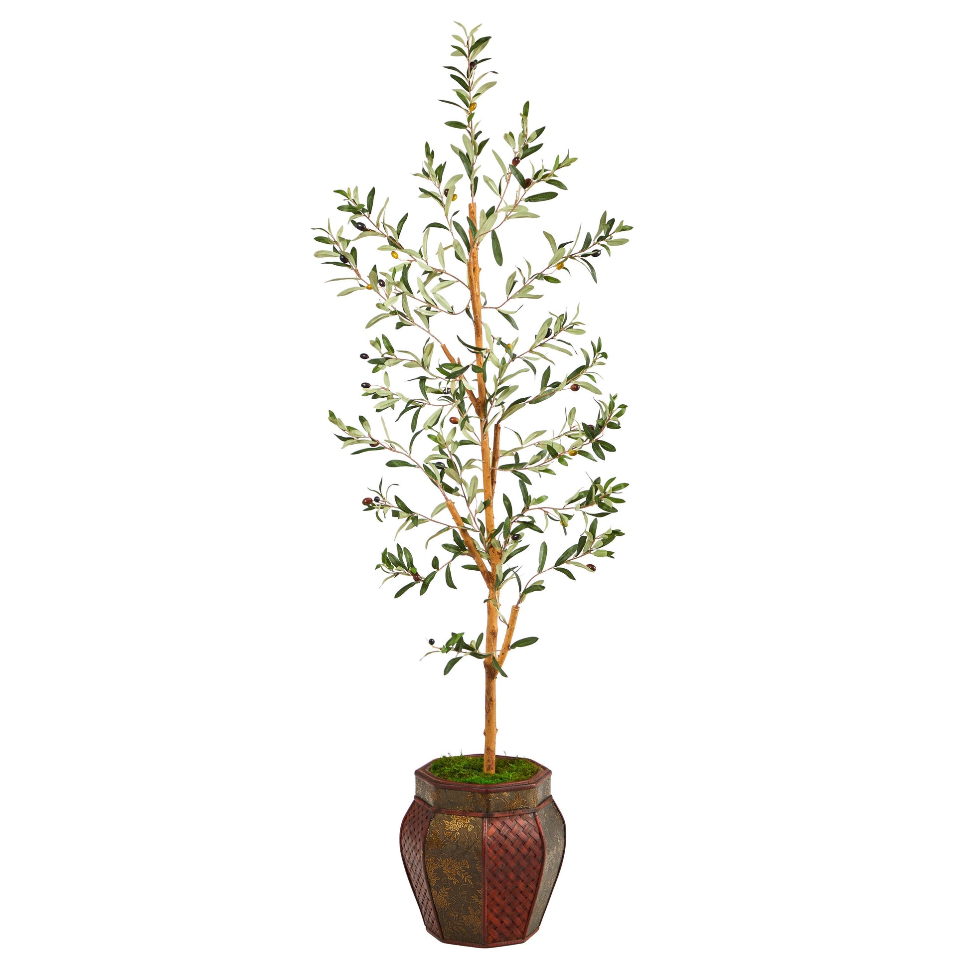 Nearly Natural  5.5-ft Olive Artificial Tree in Decorative Planter