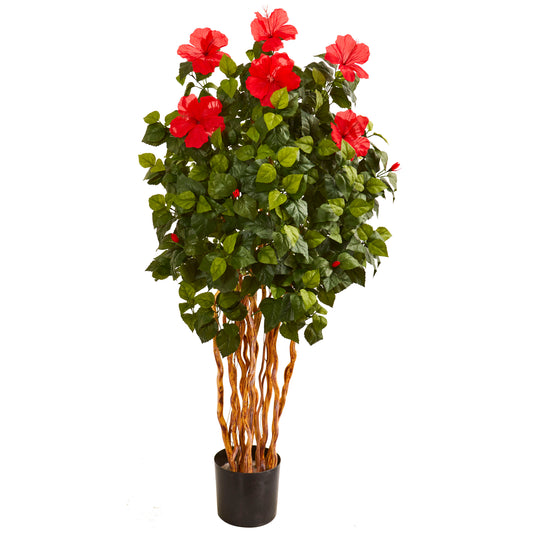 Nearly Natural  5-ft Hibiscus Artificial Tree