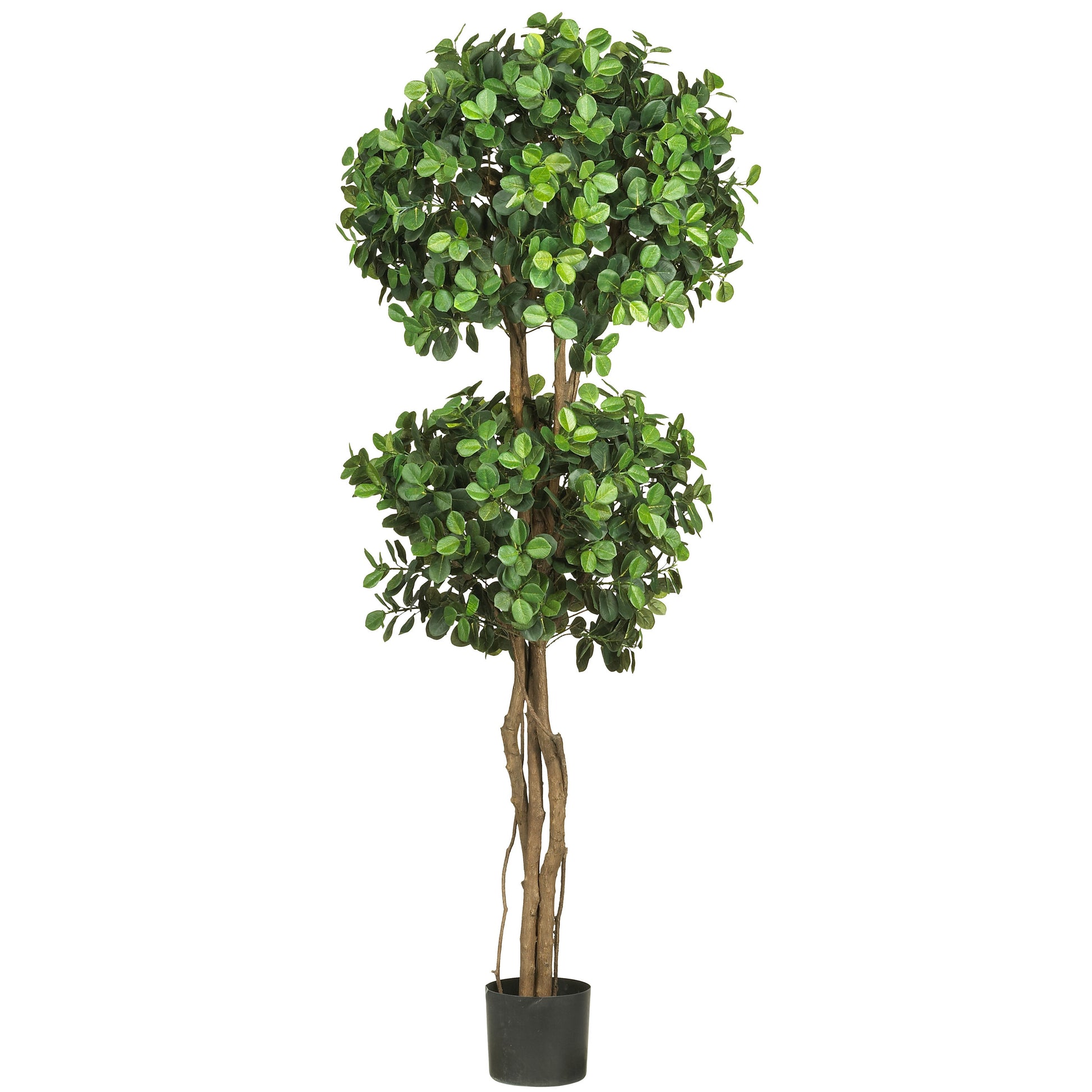 Nearly Natural  5.5-ft Eucalyptus Double Ball Topiary Artificial Tree