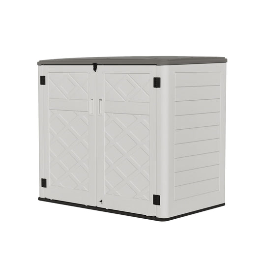Clihome Outdoor Storage Box White Resin Storage Shed