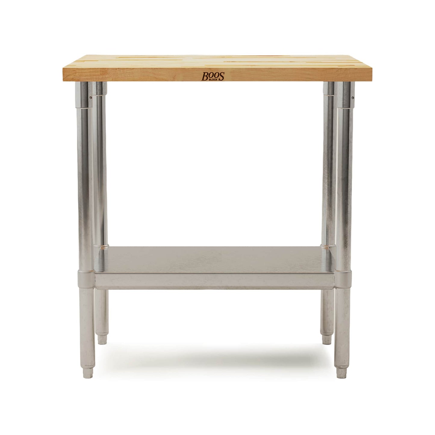 John Boos  Maple Wood Top Work Table with Adjustable Lower Shelf 36 x 24 x 1.5 Inches