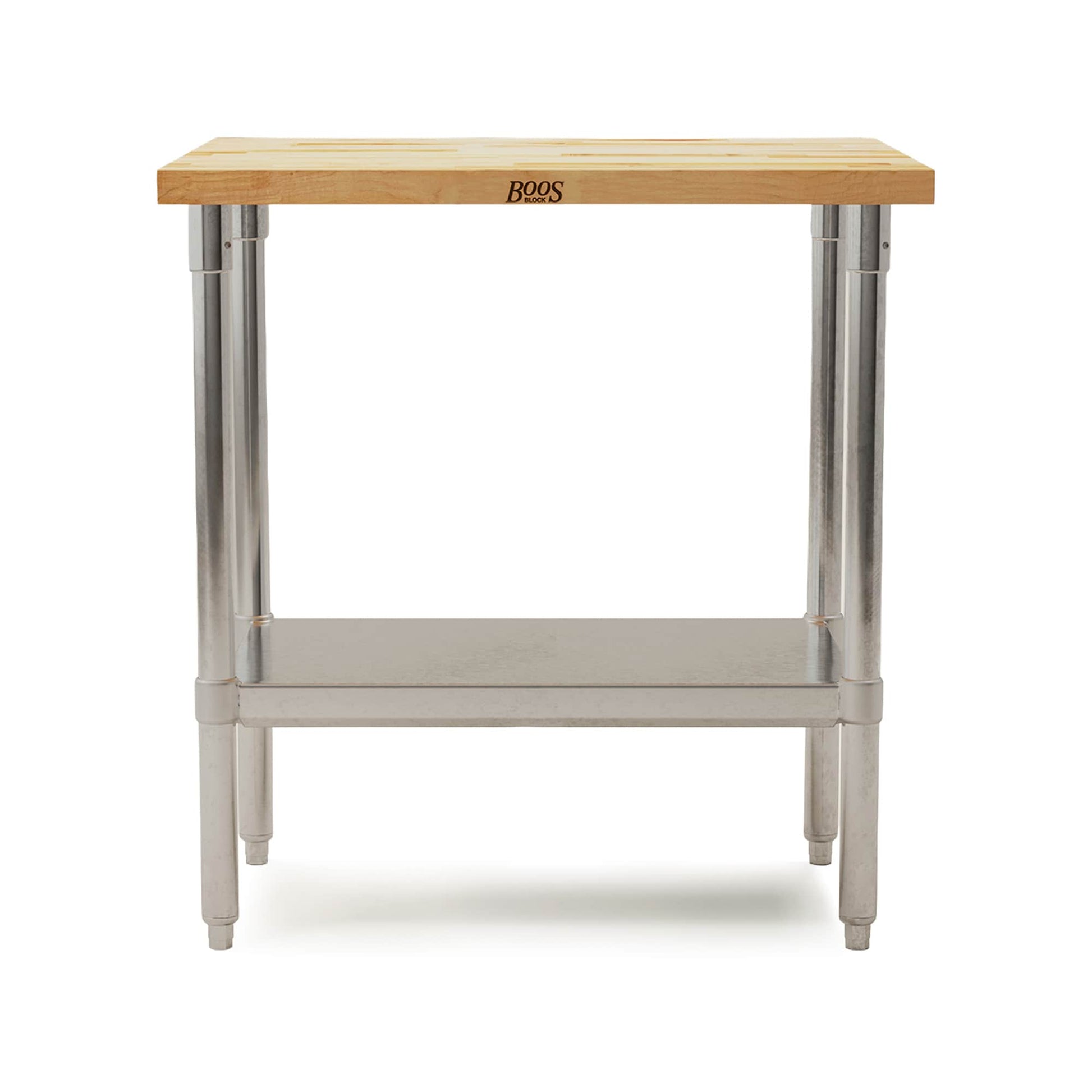 John Boos  Maple Wood Top Work Table with Adjustable Lower Shelf 36 x 24 x 1.5 Inches