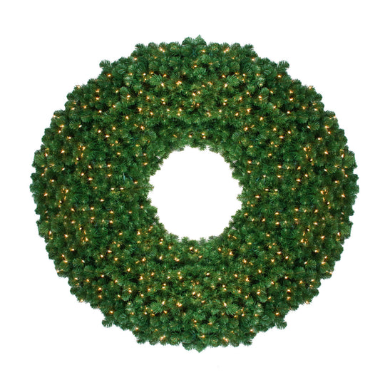 Northlight Pre-Lit Olympia Pine Artificial Commercial Christmas Wreath - Clear Lights - 4 feet