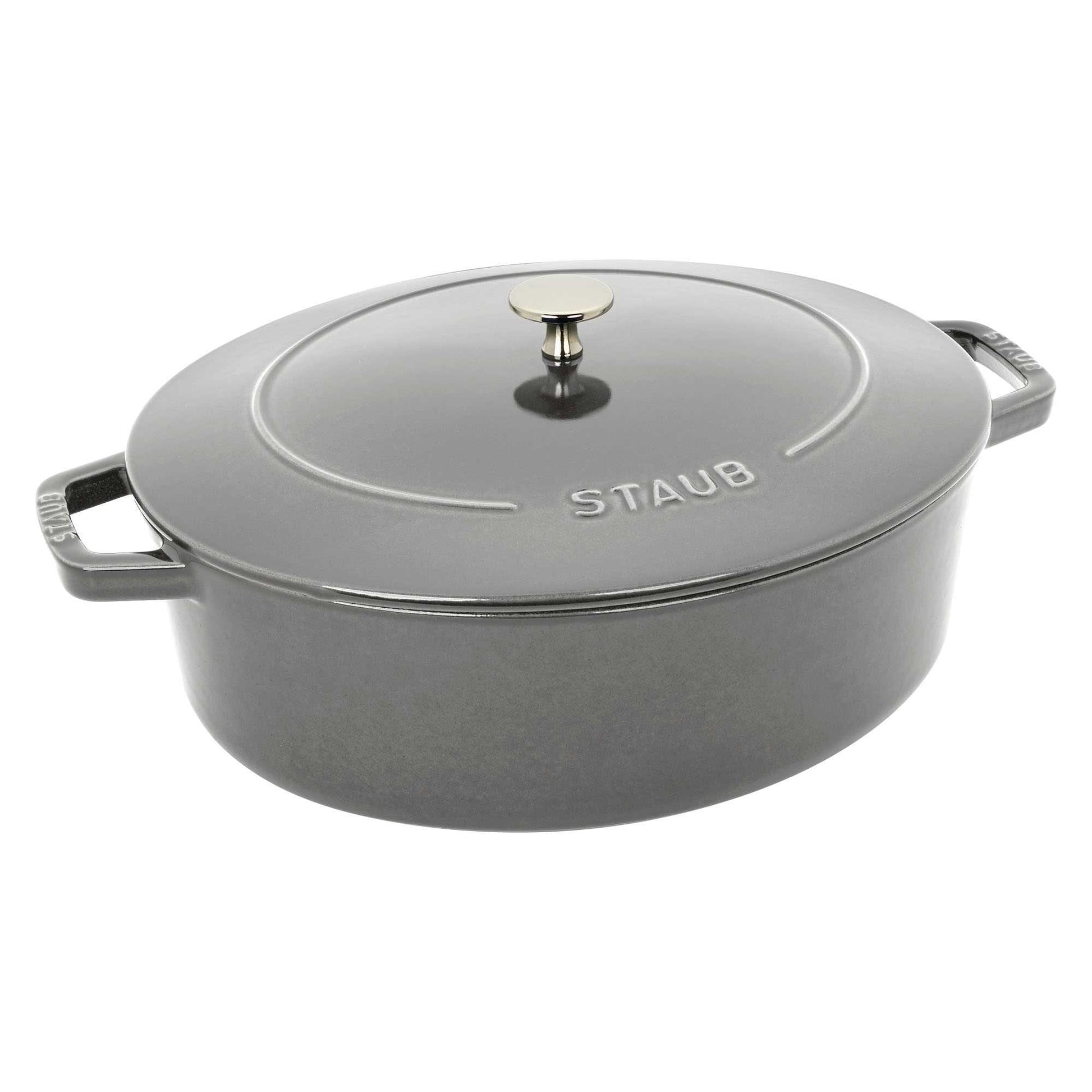 STAUB  Cast Iron 6.25-qt Shallow Oval Dutch Oven