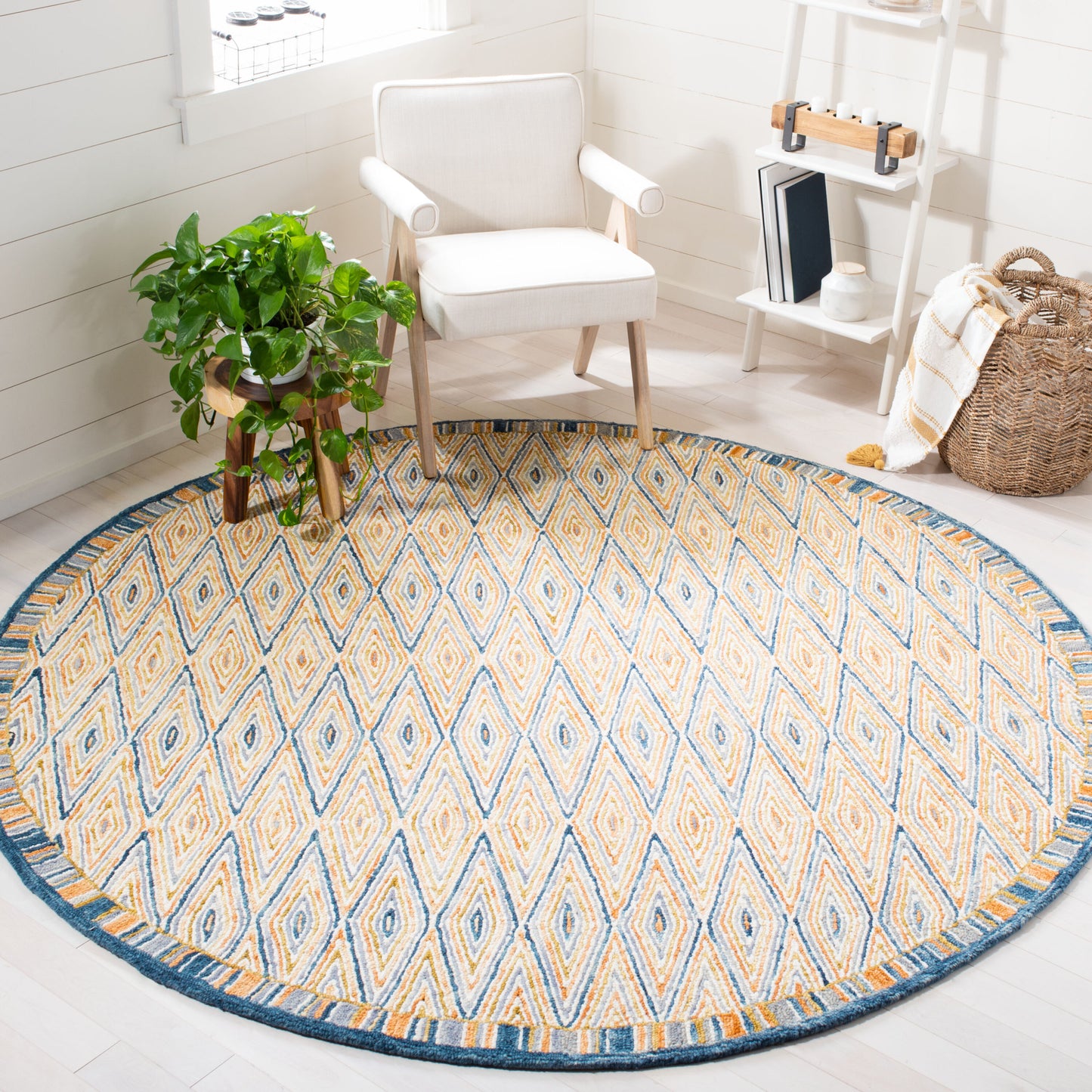 Safavieh  Aspen 808 Gold/Rust Bohemian 7ft x 7ft Round Rug