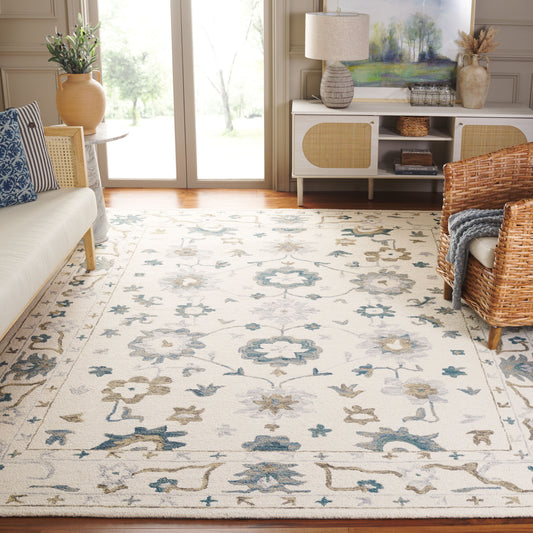 Safavieh  Aspen 651 Ivory/Blue Traditional 8ft x 10ft Large Rectangle Rug