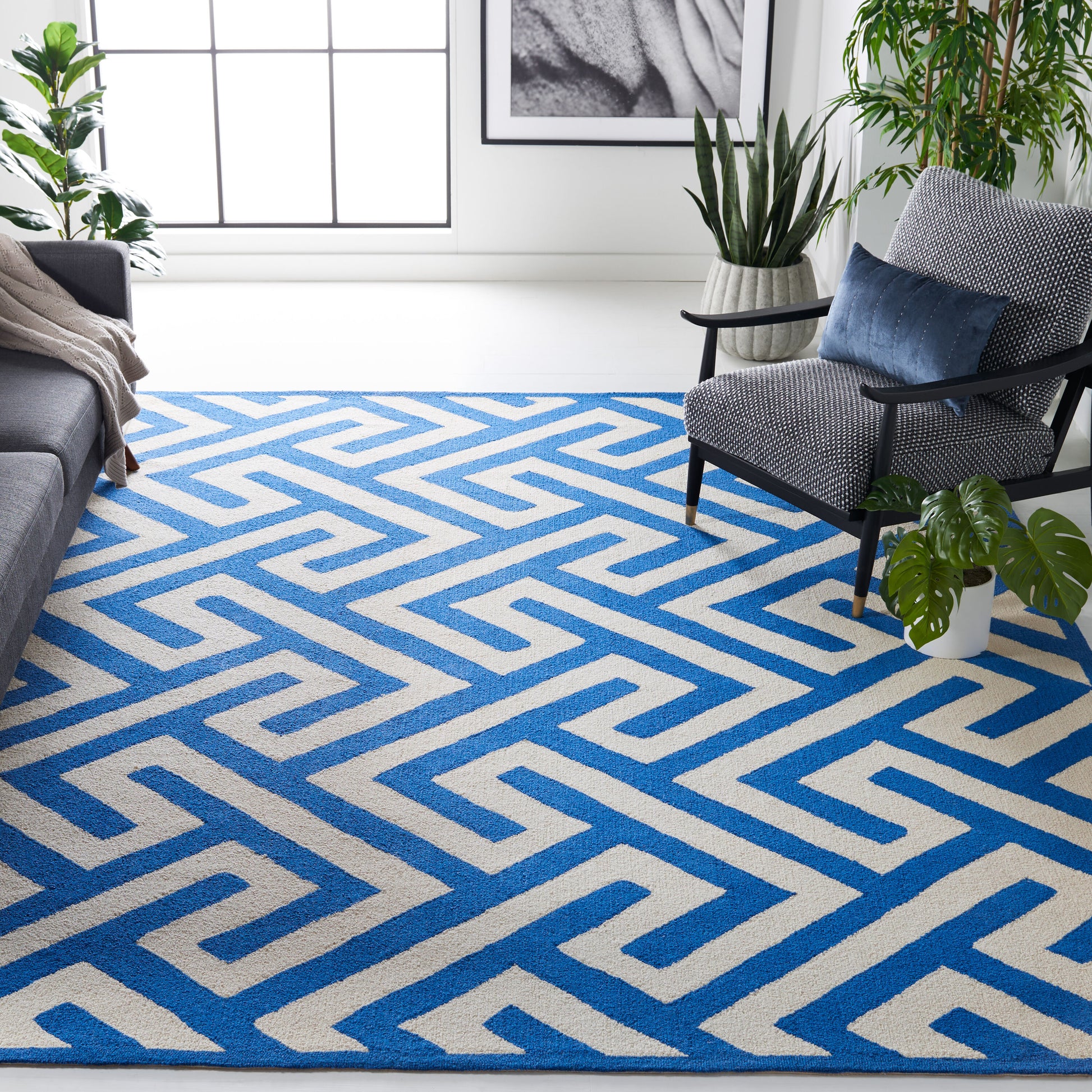 Safavieh Four Seasons 241K Ivory Blue 8ft x 10ft Contemporary Rug